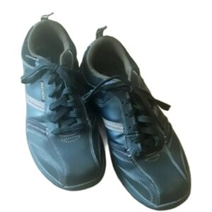 Skechers Men's Expected Devention Oxford Sneakers - Black/Tan Size 7 Leather